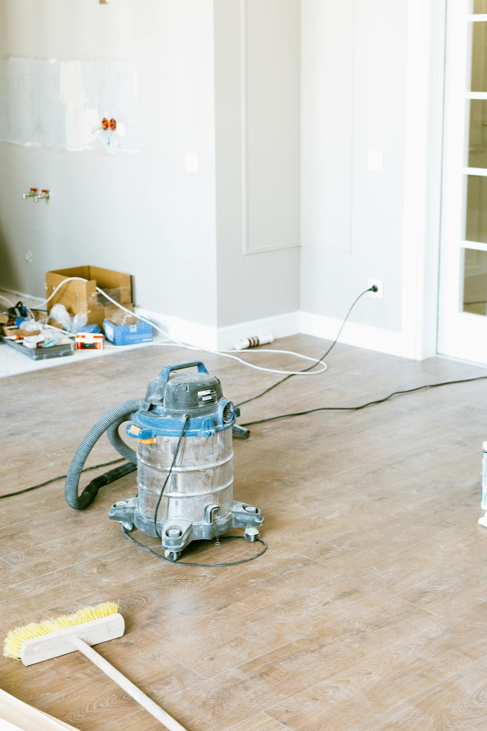 Post-renovation property prepared for a finishing clean